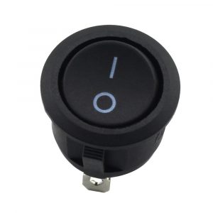 16mm SPST MINI Black Button On/Off Round Rocker Switch DC 3A/12V Or AC 3A/250V