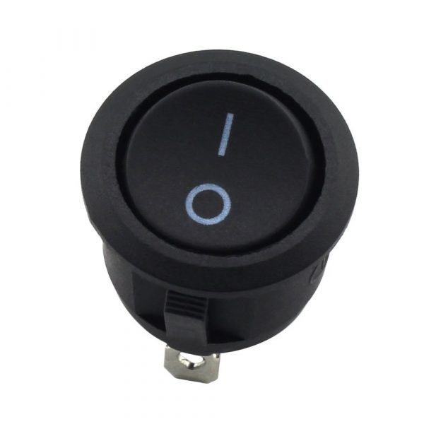 16mm SPST MINI Black Button On/Off Round Rocker Switch DC 3A/12V Or AC 3A/250V