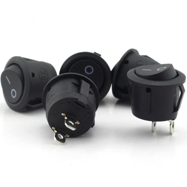 16mm SPST MINI Black Button On/Off Round Rocker Switch DC 3A/12V Or AC 3A/250V - Image 2